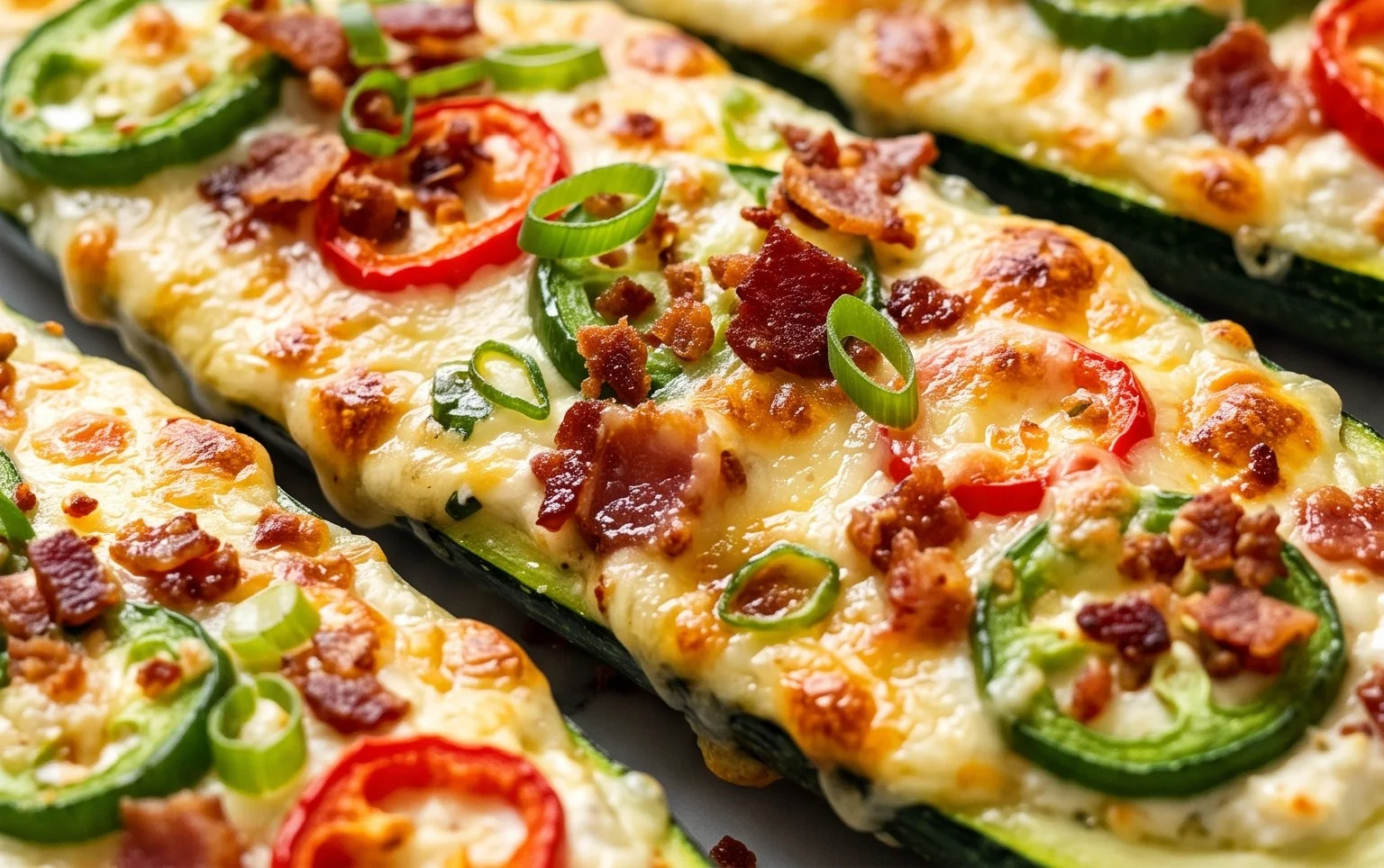 Jalapeno Popper Zucchini Boats