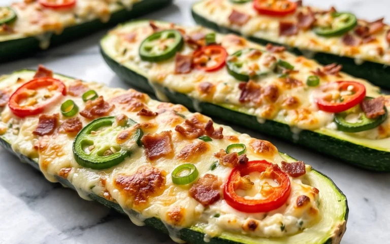 Jalapeno Popper Zucchini Boats