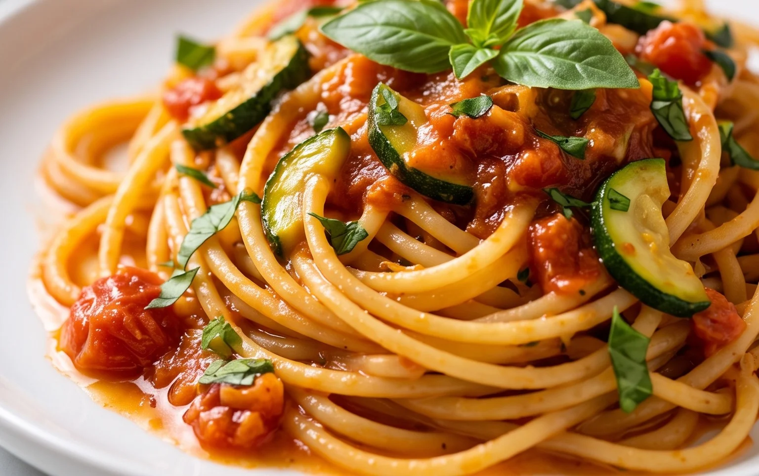 Healthy Tomato Zucchini Pasta