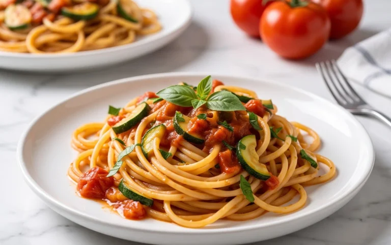 Healthy Tomato Zucchini Pasta