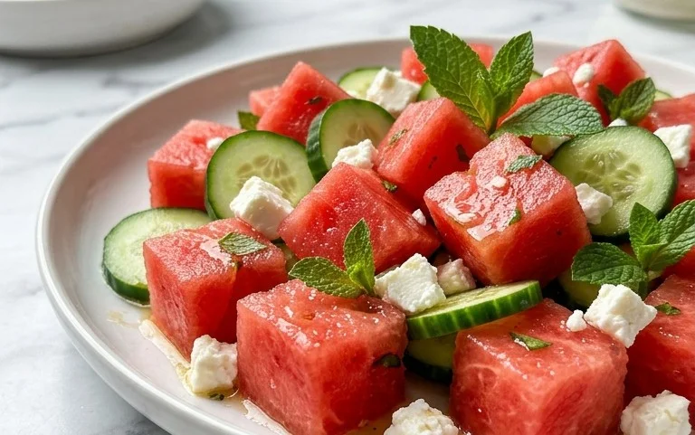 Watermelon Salad with Cucumber and Feta