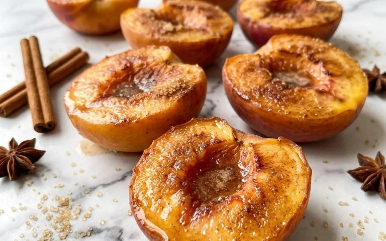 Cinnamon Sugar Baked Peaches