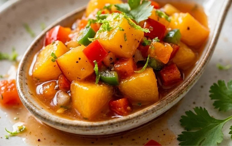 Sweet & Spicy Peach Salsa Canning Recipe