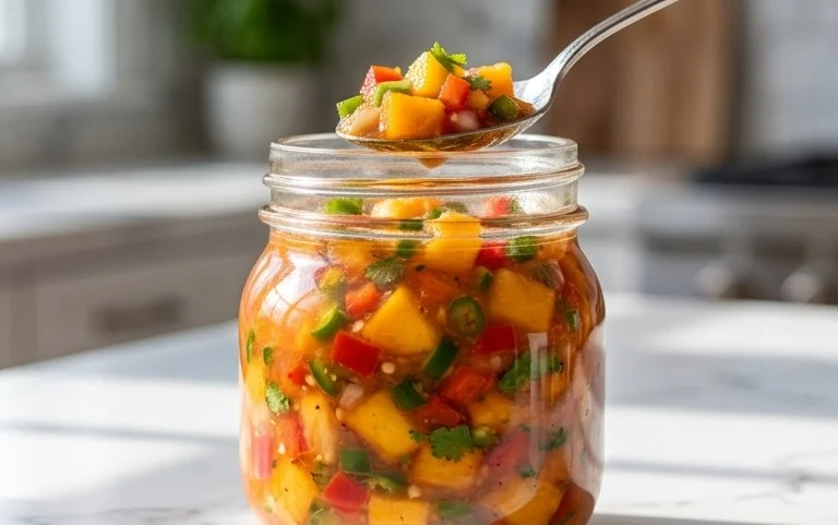 Sweet & Spicy Peach Salsa Canning Recipe