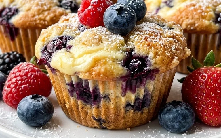 Berry Cream Cheese Muffins