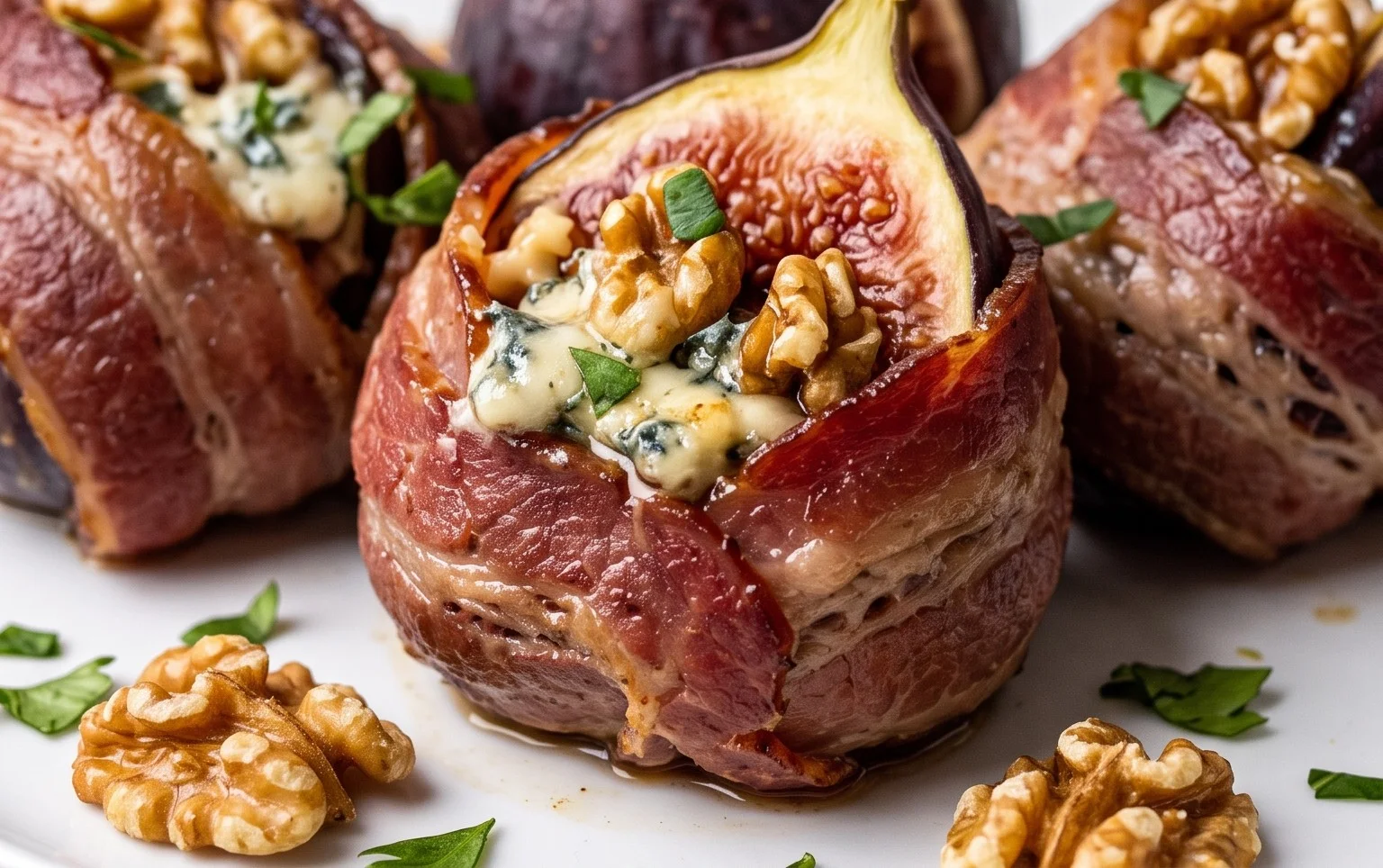 Beef Bacon Wrapped Stuffed Figs