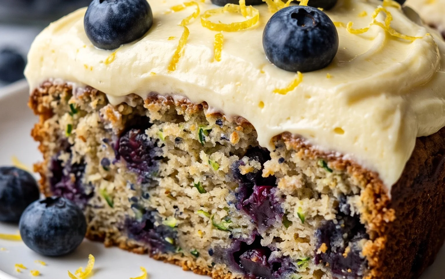 Blueberry Zucchini Cake with Lemon Buttercream