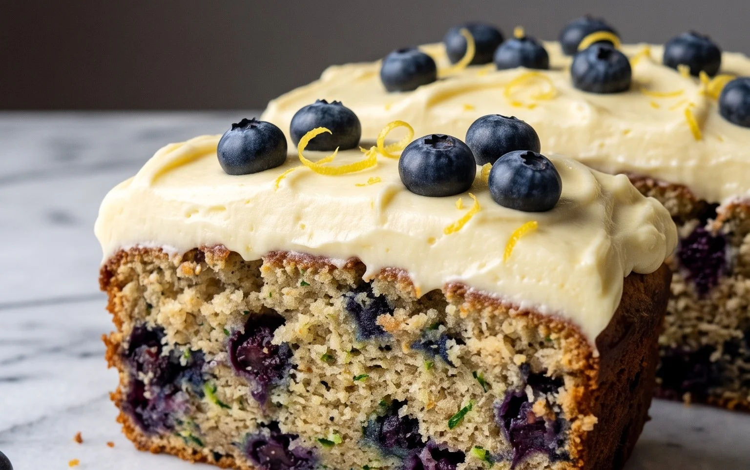 Blueberry Zucchini Cake with Lemon Buttercream
