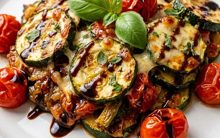Balsamic Zucchini Tomato Bake